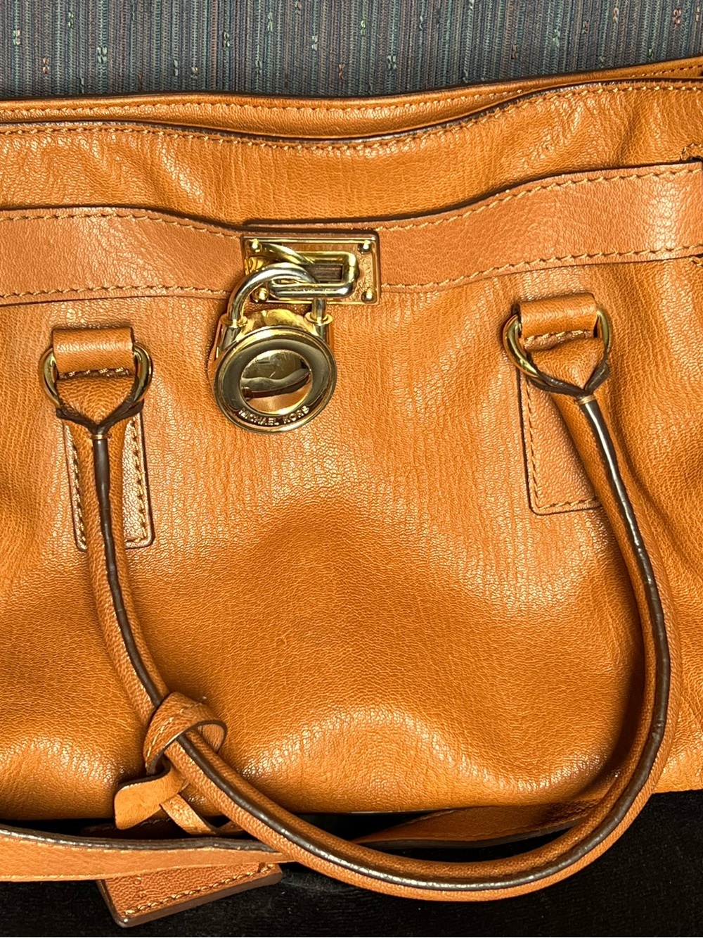 Michael Kors Hamilton Leather Satchel Bag Cognac Tan (Very Good Condition) - Picture 3 of 11